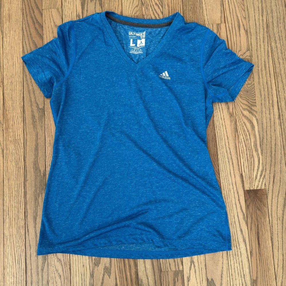Women’s Adidas Blue V-Neck top